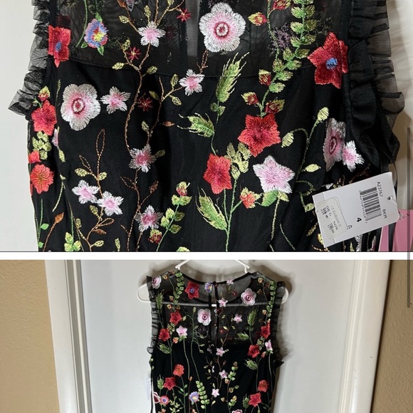 Aqua Formal Embroidered Midi Dress - Picture 3 of 5